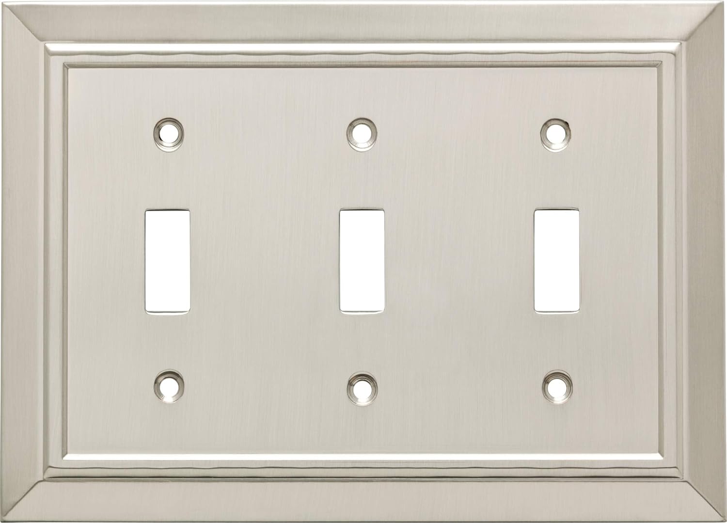 Franklin Brass W35225-SN-C Classic Architecture Triple Toggle Switch Wall Plate / Switch Plate / Cover, Satin Nickel