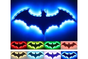 AKLOPE Superhero LED Lamp Decor Night Light with 16 Colors Remote Control Custom Natural Wall Sconce Acrylic Engraved Kids Room Wall Lamp for Boys Friends Gift (Black)