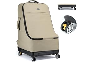 TUGUAN Car Seat Travel Bag for Airplane with Spinner Wheels, Infant Car Seat Bags for Air Travel with Hard Bottom, Padded Car