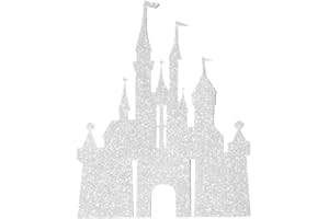 Flairs New York Happy Birthday Decorations Cake Toppers Party Props (Pack of 1 Cake Topper, Silver Glitter Princess Castle)