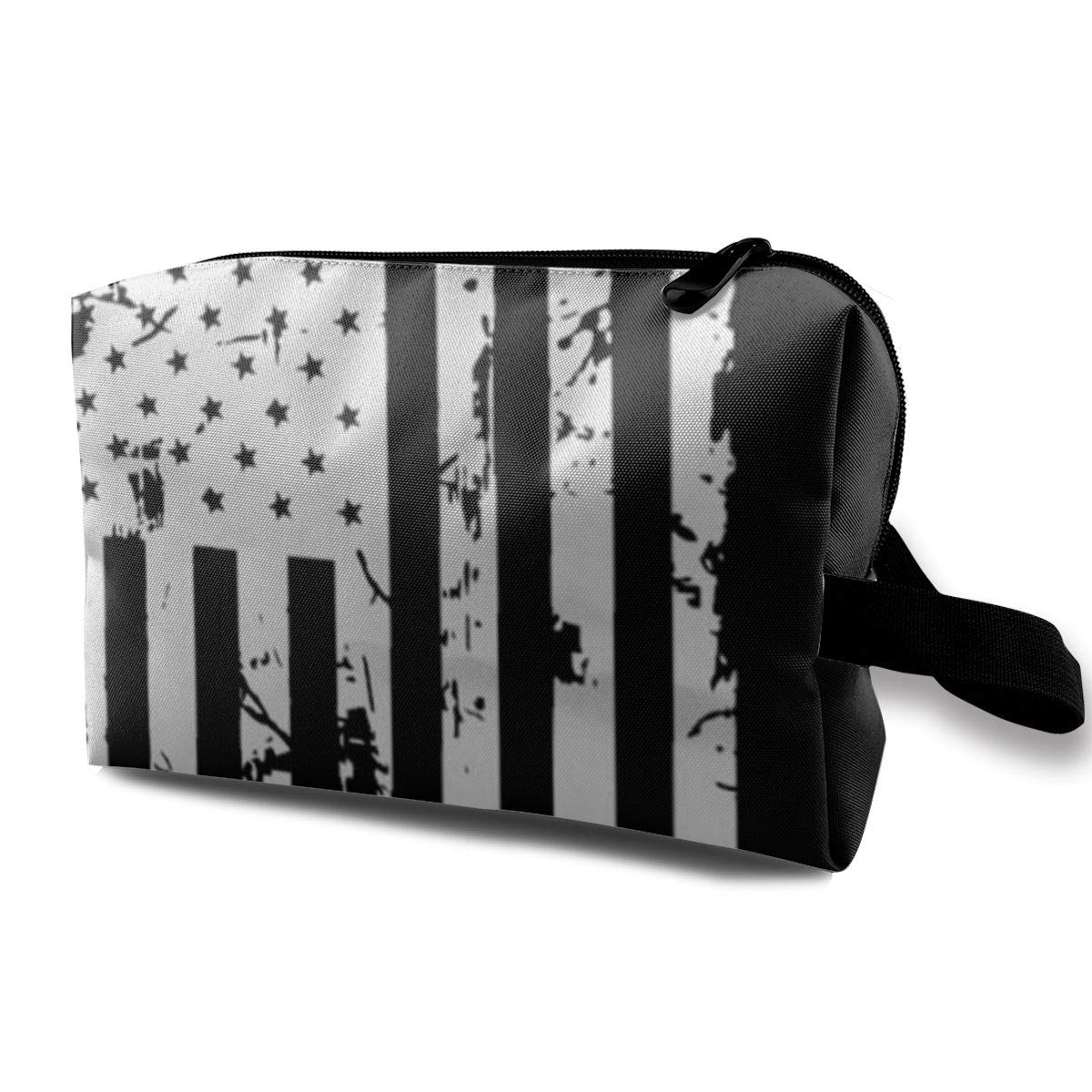 Firefighter Red Line Flag Portable Makeup Bag for Purse Travel Cosmetic Pouch Toiletry Bag for Women Girls Gifts
