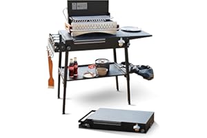 Autoholic Outdoor Griddle Table, Foldable Grill Stand Fit for Blackstone Griddles,17 or 22 Inch,Ninja Grills & Ooni Pizza Ovens, BBQ Prep Tables with Seasoning Tray for Camping, Backyard & RV