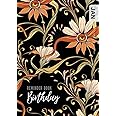 Birthday Reminder Book: A5 Medium Notebook for Recording Birthdays and Anniversaries | Monthly Index | Nouveau Art Style Flower Design Black
