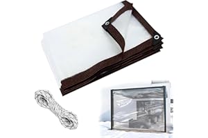 FFKQBH Clear tarp, tarp Waterproof, Outdoor tarps, for Outdoor Garden Cover, Covering Chicken coop, Porch, Tent, Camping Plant (3.3X6.6FT)