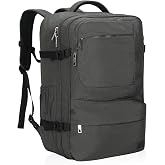 Hynes Eagle 44L Carry on Backpack Airline Approved Travel Backpack for Men Women Large Laptop Backpack 17 inch Nylon Backpack Overnight Weekender Bag Grey
