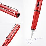 LAMY safari Red Fountain Pen with Ergonomic Grip M Nib, Includes T 10 Blue view 2