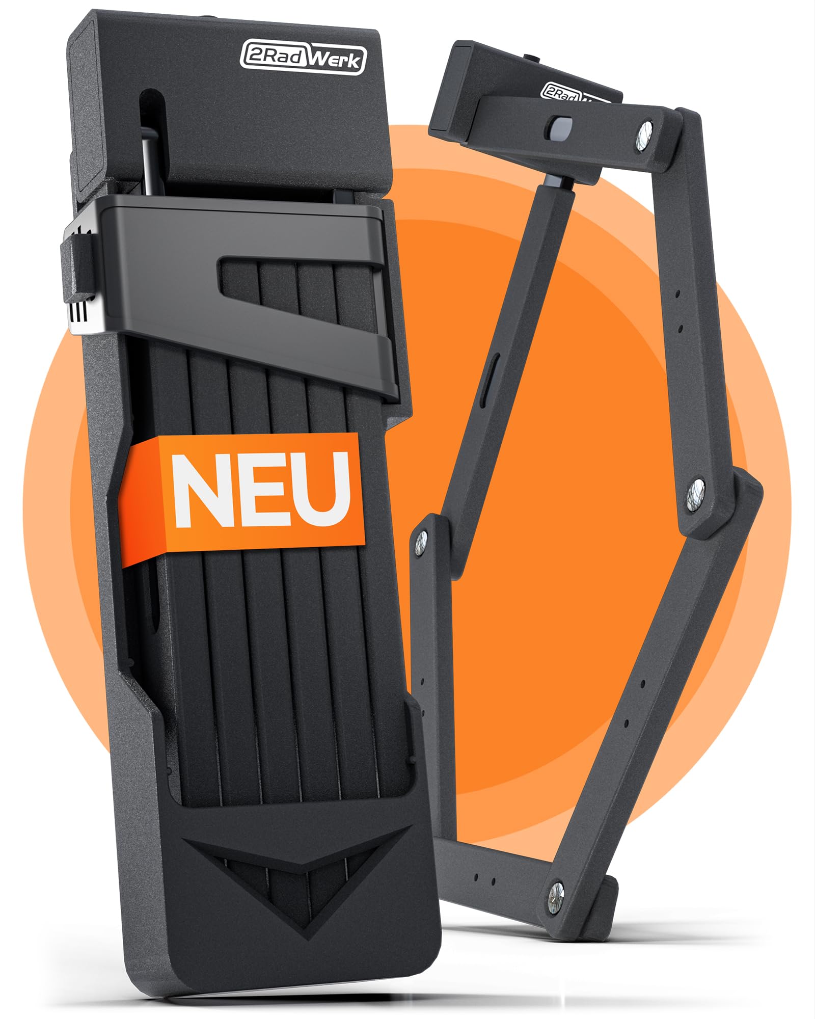 2Radwerk Bicycle Lock Secure Fold - Art Certified Folding Lock for E-Bike Bicycle Lock with Holder E-Bike Lock High Security Level Art