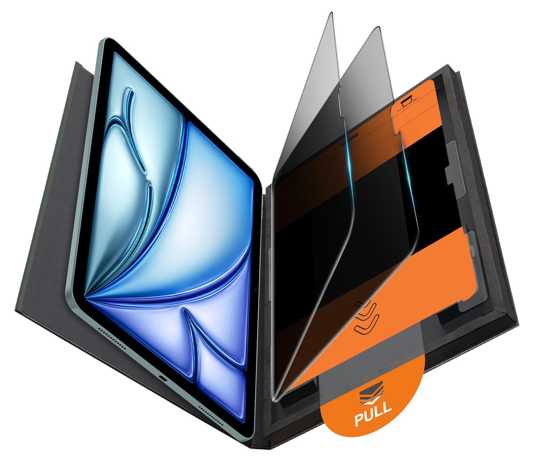 Photo 1 of OMOTON 2 Pack Privacy Screen Protector for iPad Air 13 Inch M3/M2 (7th/6th Generation, 2025/2024), Anti-Spy Tempered Glass with Easy Installation Tray, Case Friendly/Apple Pencil Support