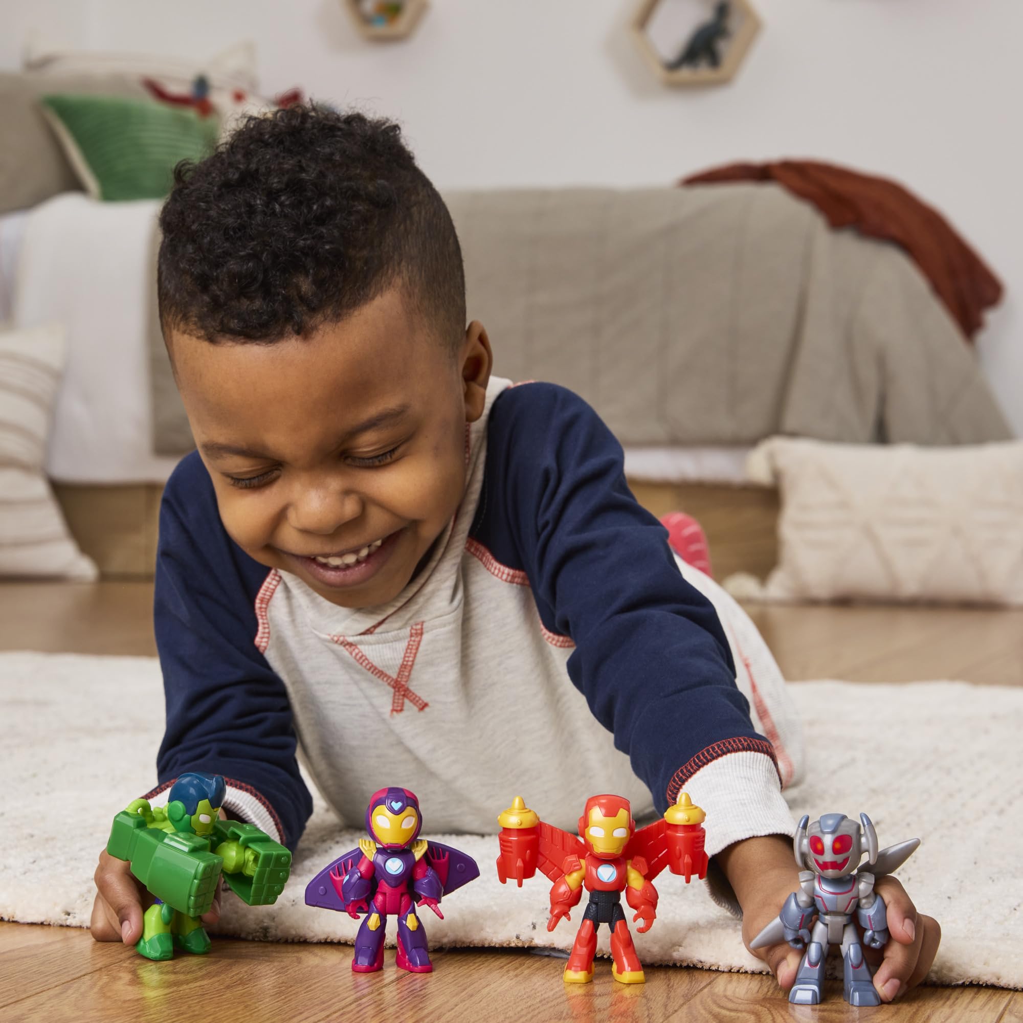 Iron Man and HIS Awesome Friends Marvel Iron Armor Figure Pack, 3-Inch Action Figures, Toy Playsets for Boys & Girls, Kids, Ages 3+ ​(Amazon Exclusive)