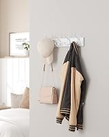 SONGMICS Wall Mounted Coat Rack with 4 Tri-Hooks White LHR30WT view 3