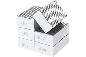 6 Pcs Diamond Hand Polishing Pads, 60 Grit Diamond Sanding Pad Reusable Sanding Block for Concrete Ceramic Glass Stone Granit