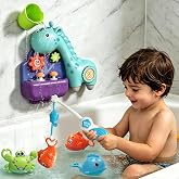Uermis Toddler Bath Toys for Kids Ages 1-3, Waterfall Giraffe Interactive Bathtub Toys for Baby Boys Girls Gifts, Early Developmental Shower Toy with Strong Suction Cups
