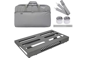 SOYAN 22" x 12.5" Large Guitar Pedal Board with Power Supply Cradle, Carry Bag Included, Gray (SPB-22GY)