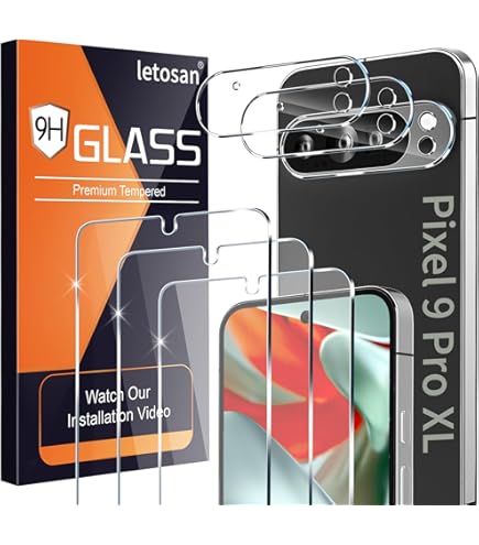 6 In 1 - 3 PACK SCREEN FILM 3 PACK LENS PROTECTOR SET For Google Pixel 9 Pro XL - For Mobile Phone, Anti Scratch, Advanced HD Clarity, Full Coverage