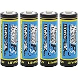 (4-Pack) HyperPS 3.2V LiFePo4 14430 (14 x 43mm) 400mAh Rechargeable Battery for Solar Panel Light, Tooth Brush, Shaver, Flash