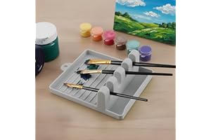 Paint Brush Holder Paintbrush Organizers Tray - Paint Brush Drying Rack Organizer Tray with 4 Slots, Paintbrush Craft Brushes