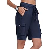 MoFiz Women's Cargo Shorts Quick Dry Athletic Shorts Lightweight Running Summer Hiking Shorts with Pockets