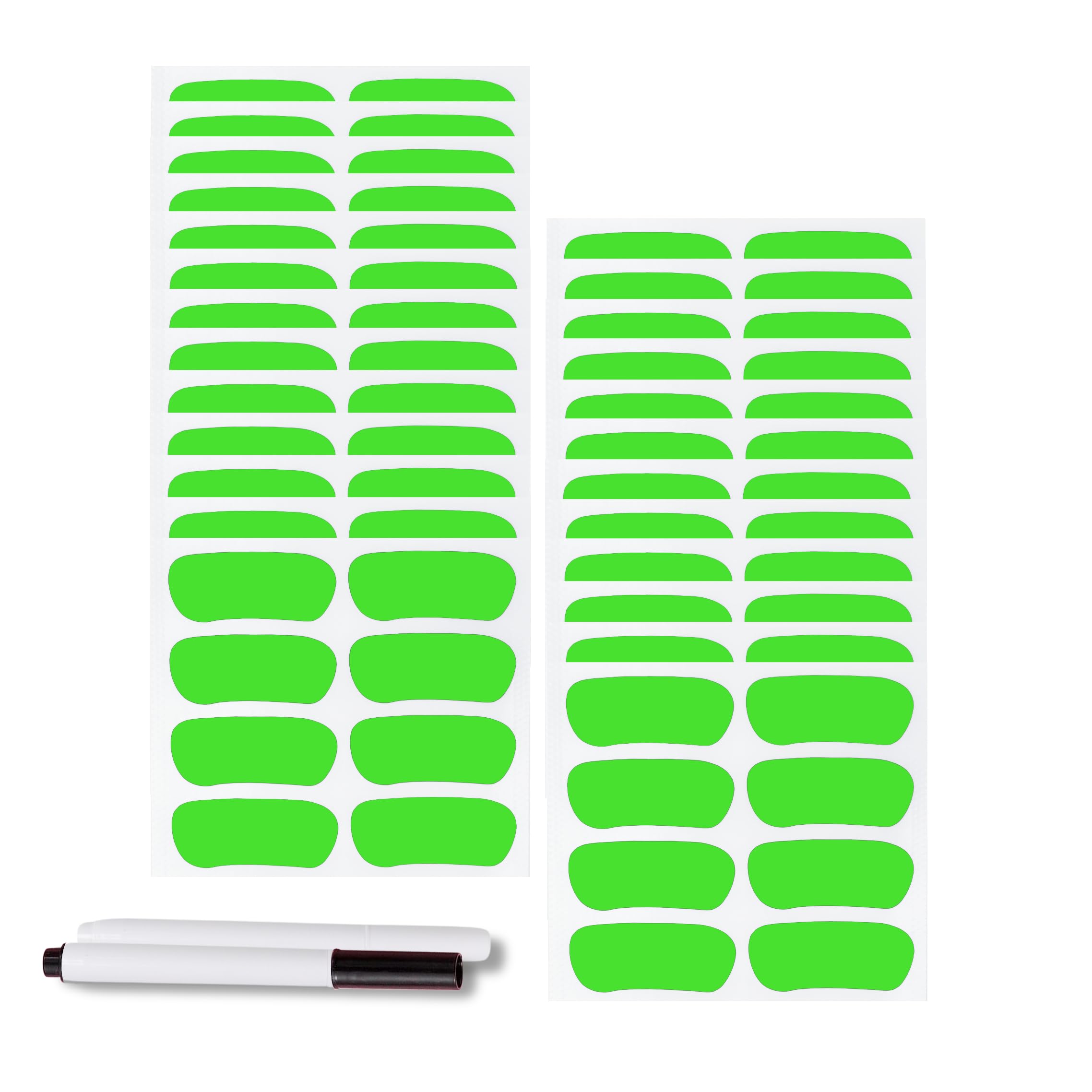 Photo 1 of 100 Pairs Sports Eye Black Stickers Set for Baseball, Softball, Football, Lacrosse Fans - Breathable Eye Stickers with 2 Pencils for Party Game Day Sports Supplies (Green)