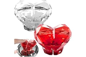 Toilet Button Pusher 2 Pair Heart Shape Crystallike Split Toilet Push Button Cute Replacement Decorative Flush Pusher for Hom