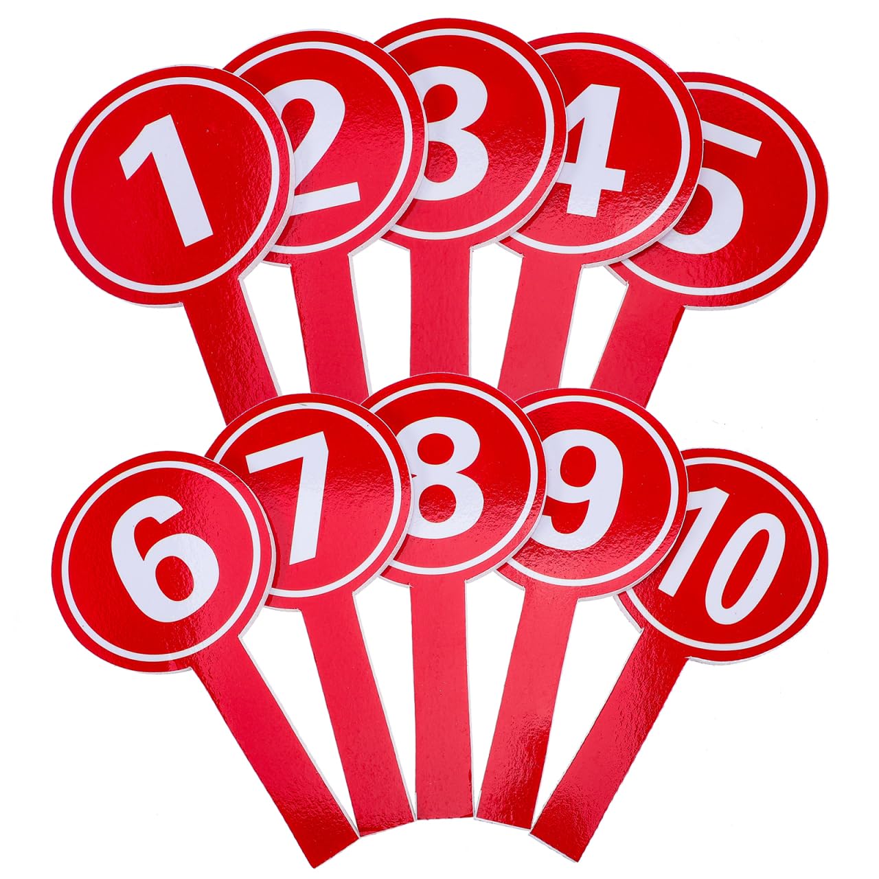 HOMSFOU 10Pcs Handheld Number Paddles (1-10) | Score Paddles for Strictly Dance Competitions & Judging | Lightweight Voting Boards with Numbers for Auction, Sports & Quiz