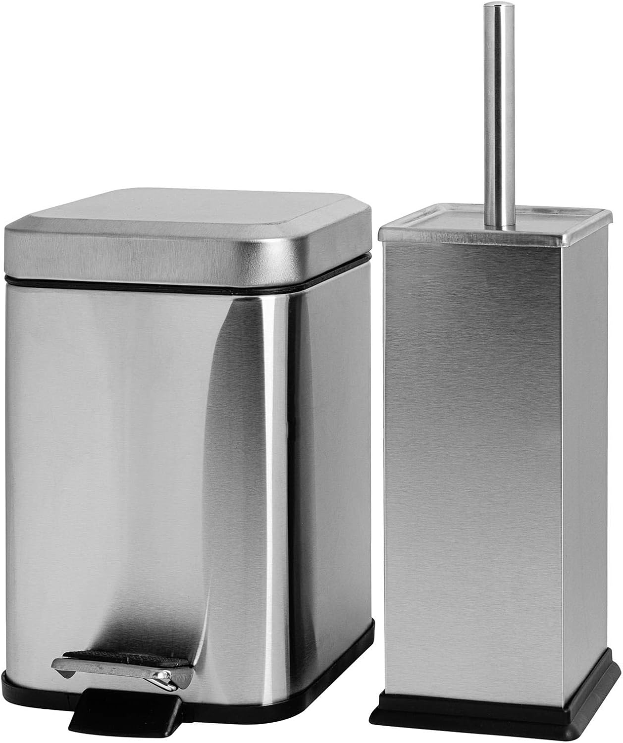 Harbour Housewares Eckiger Badezimmer Mülleimer aus Stahl Pedal und