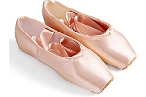 Adult Ballet Pointe Shoes for Ladies Professional Ballet Dance Shoes with Ribbon for School or Home（Not Include Silicone or S