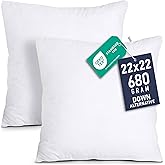 Utopia Bedding Throw Pillows Insert (Pack of 2, White) - 22 x 22 Inches Bed and Couch Pillows - Indoor Decorative Pillow