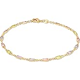 Barzel 18K Gold Plated Baguette Multi Stone Crystal Bracelet For Women, 7.5 Inches - Made In Brazil