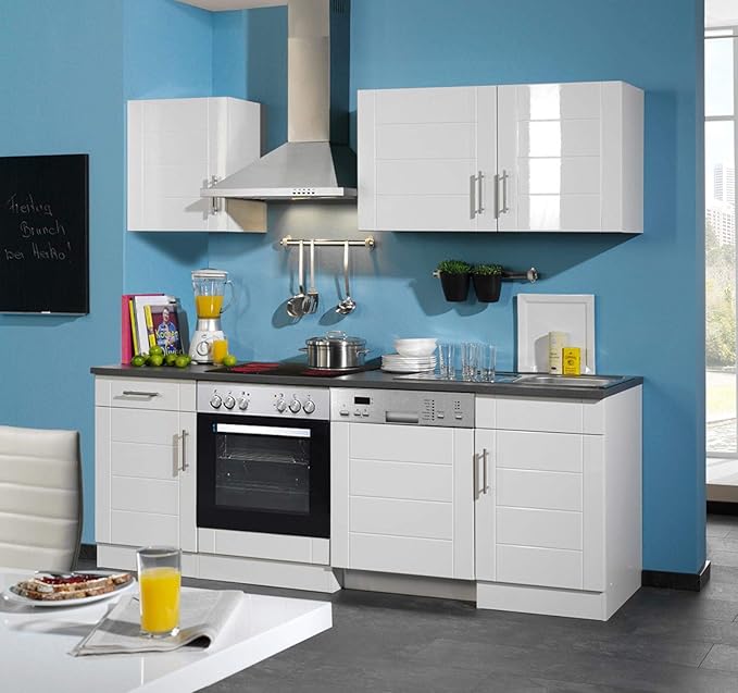 lifestyle4living Küche mit Elektrogeräten 220cm | Küchenzeile ...