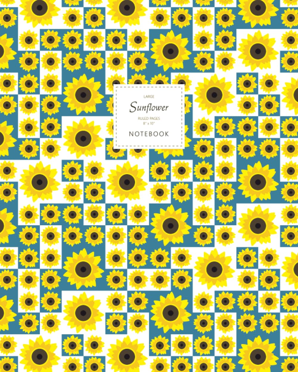 Sunflower Notebook - Ruled Pages - 8x10 - Large (Blue)