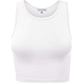 Women Sleeveless Cami Crop Tank Tops Racerback High Halter Neck Shirts