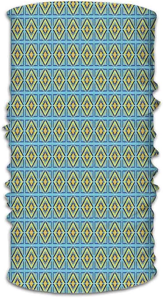 Scarf Headband,Tile Inspired Pattern Multi-Headwrap for Cycling Hiking