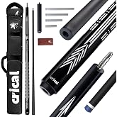CRICAL Carbon Fiber Pool Cue Stick, Pro Taper Shaft Low Deflection | 3D Wrapless Grip with 12.5mm Tip and 3/8x8 Joint for Billiards Play