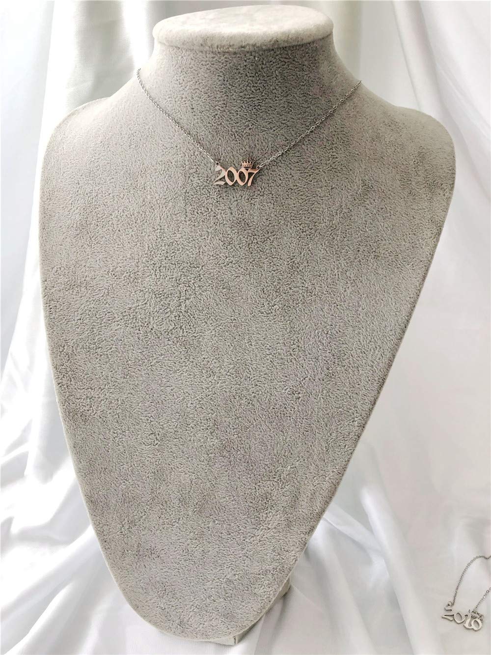 MICOMAKA Birth Year Number with Crown Necklace,Old