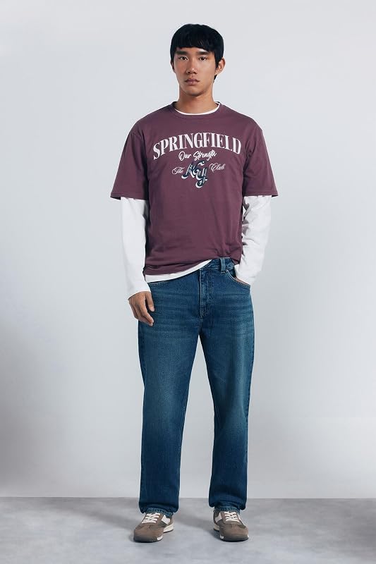 T-shirt com o logótipo, Vinho, M