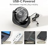 VOXON USB Desk Fan, 5 Speeds Adjustable, Quiet Portable Table Fan view 6