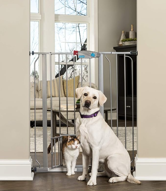 Carlson Extra Tall Walk Through Pet Gate with Small Pet Door, Includes