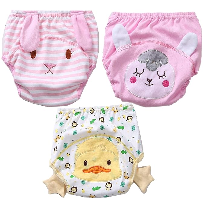 3 Pack CottonTraining Pants Toddler Potty Training Underwear for Boys and Girls,12M