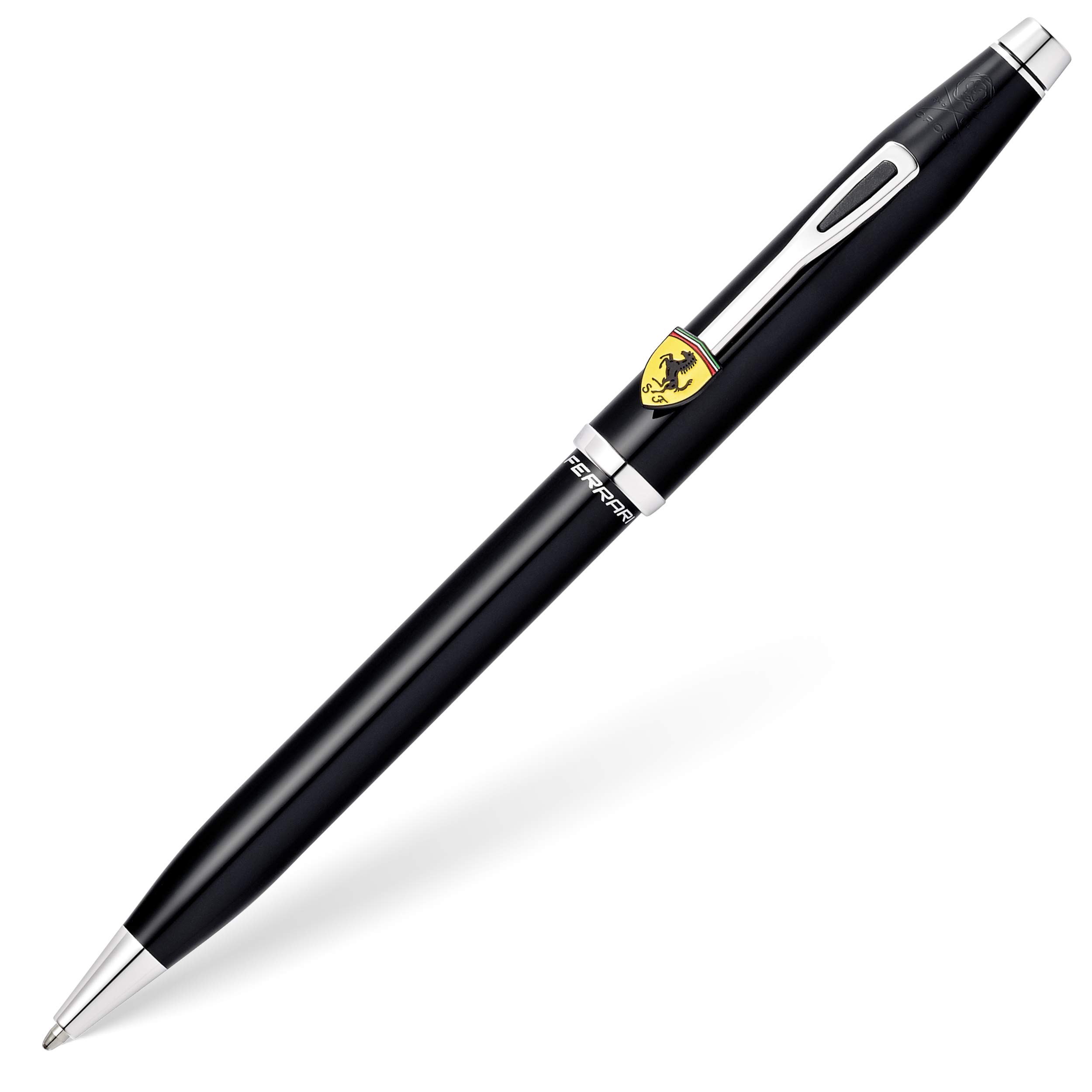 Cross Ferrari Century II Ballpoint Pen, Shiny Black Lacquer and Rhodium