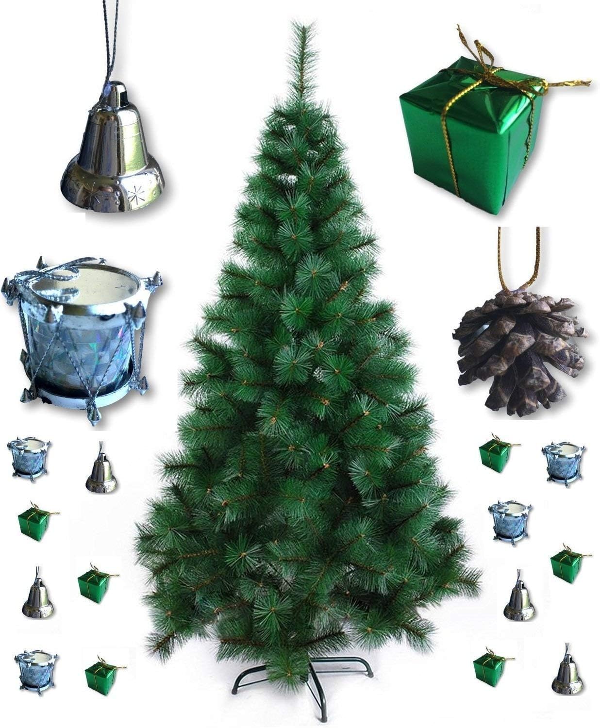 Theme My Party Artificial Christmas Tree And Decoration (Christmas Pine Tree With Decoration 40 Pieces)