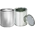 Empty Quart Paint Cans with Lids (2 Pack) Empty Metal Paint Storage Cans with tops container set