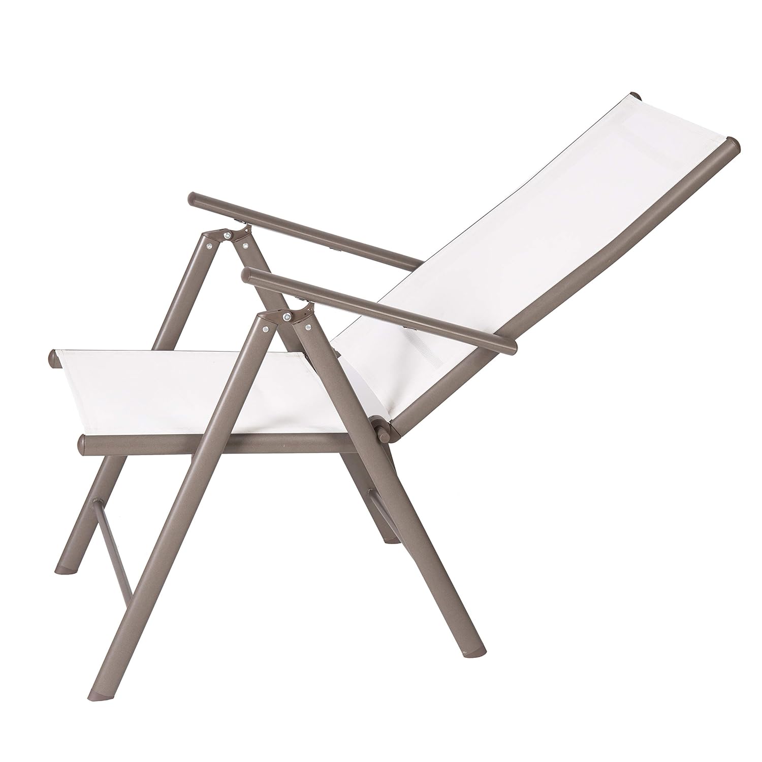 Ldk Garden Silla Plegable para jardín de Hierro y textileno Blanca