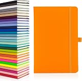 Notes London Eco A5 Notebook Neon Orange with Lined Pages and Pen Loop