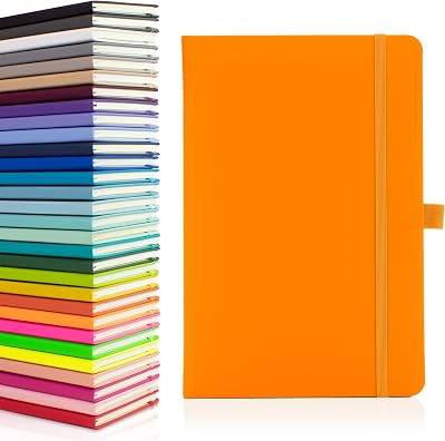 Notes London Eco A5 Notebook Neon Orange with Lined Pages and Pen Loop