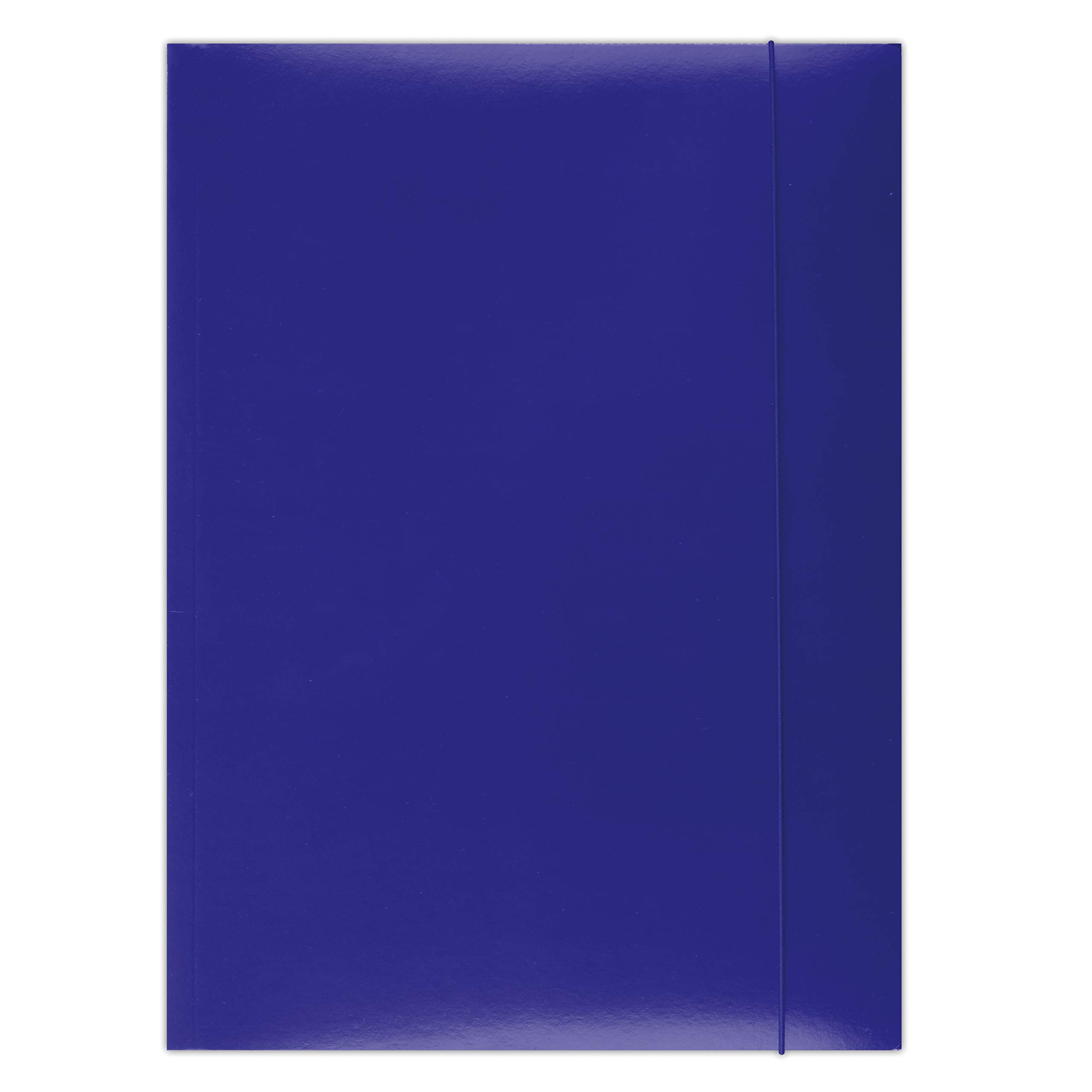 Elasticated File Office Products Cardboard A4 300gsm 3 Flaps Blue/Document Archiving/Type-3-flap/Kind-with Eraser/Index-N.a. / Pockets-N.a. / Material-Cardboard/Dividers-N.a. / Coating-N.a.