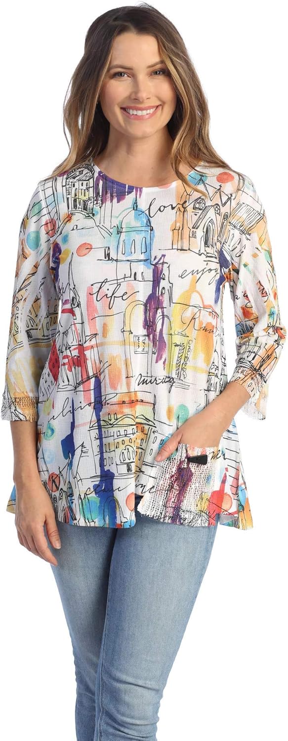 Jess & Jane Women's Mirage Pocket Tunic Top Amazon.ca Clothing