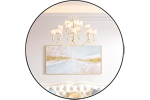 JoanKaren 24 Inch Round Mirror with Gold Metal Frame – Decorative Circle Wall Mirror for Bathroom, Entryway, Vanity, Bedroom,