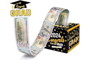 PAGATHER 2024 Graduation Money Box for Cash, Black Surprise Box Explosion Gift for Graduate, Billionaire Money Holder with Pull Out Card DIY Set