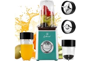 COKUNST Blenders for Shakes and Smoothies, 4 Blades Personal Blenders for Kitchen, Smoothie Blender and Grinder with 2 Blades, 10Oz & 17Oz Blender Cups, Countertop Blender for Fruits Protein Drinks