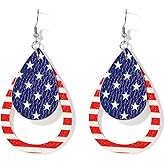 Seraphina Patriotic Teardrop Dangle Earrings - Red, White, And Blue - Brass, Dangle, Dangle Earrings